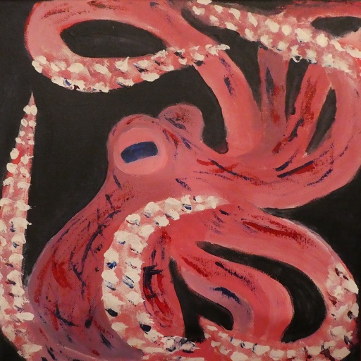 Pink Octopus Painting used as logo